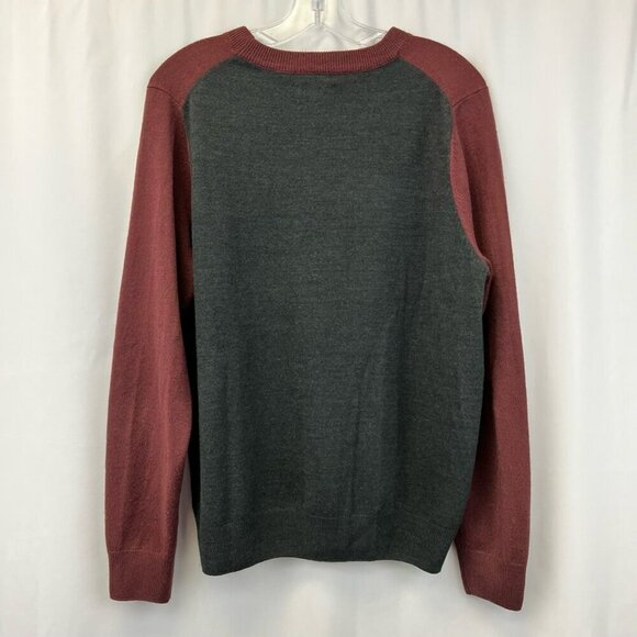 Croft & Barrow Mens Pullover Sweater Red Gray Crew Neck Long Sleeve Knit M - Picture 5 of 10